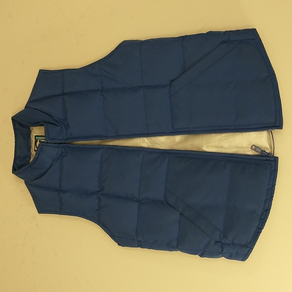 Vintage GAP Insulated Vest Warm Down Fill Side Adjustable Cobalt Blue Silver Int - Picture 8 of 9